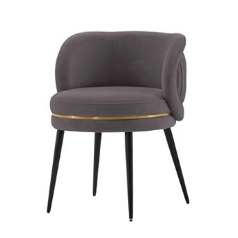 MANHATTAN COMFORT Kaya Modern Pleated Velvet Upholstered Dining Chair