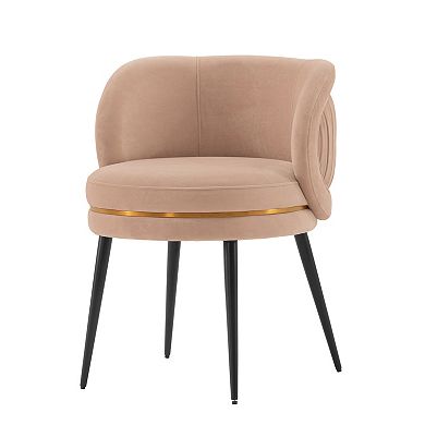 MANHATTAN COMFORT Kaya Modern Pleated Velvet Upholstered Dining Chair 2-piece Set