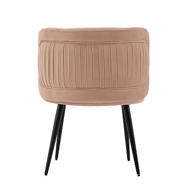 MANHATTAN COMFORT Kaya Modern Pleated Velvet Upholstered Dining Chair 2-piece Set