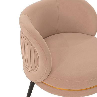 MANHATTAN COMFORT Kaya Modern Pleated Velvet Upholstered Dining Chair 2-piece Set