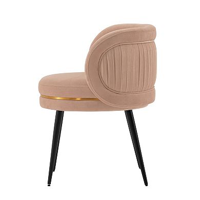 MANHATTAN COMFORT Kaya Modern Pleated Velvet Upholstered Dining Chair 2-piece Set
