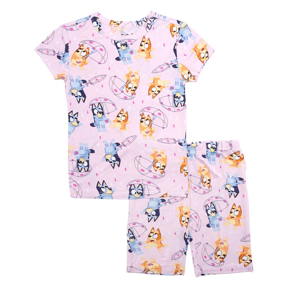 Girls 4-10 Bluey Playful Rainy Day Pajama Top & Pajama Shorts Sleep Set