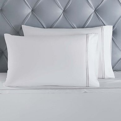 SUPERIOR Fieldstone Cotton Two-Line Embroidered Deep Pocket Sheet Set