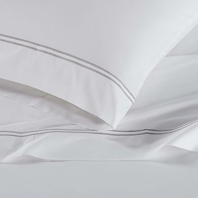 SUPERIOR Fieldstone Cotton Two-Line Embroidered Deep Pocket Sheet Set