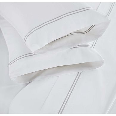SUPERIOR Fieldstone Cotton Two-Line Embroidered Deep Pocket Sheet Set