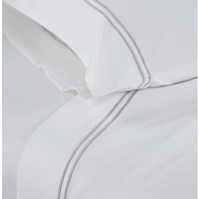 SUPERIOR Fieldstone Cotton Two-Line Embroidered Deep Pocket Sheet Set