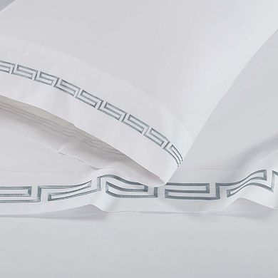 SUPERIOR Harrison Cotton Greek Key Embroidered Deep Pocket Sheet Set