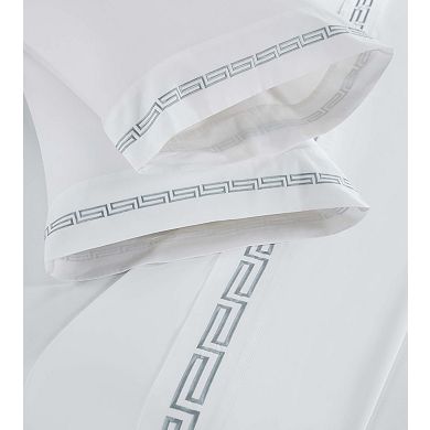 SUPERIOR Harrison Cotton Greek Key Embroidered Deep Pocket Sheet Set