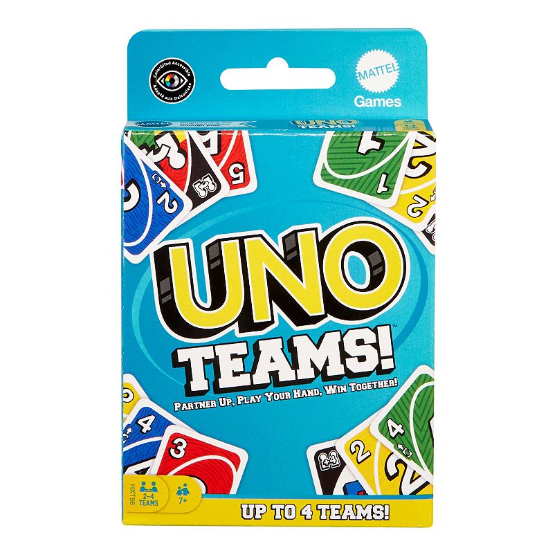 A blue package for an UNO card game