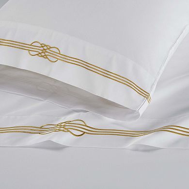 SUPERIOR Moon Lawn Cotton Gold Embroidered Deep Pocket Sheet Set