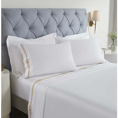 SUPERIOR Moon Lawn Cotton Gold Embroidered Deep Pocket Sheet Set