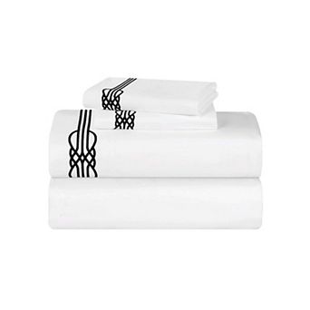 SUPERIOR Moon Lawn Cotton Gold Embroidered Deep Pocket Sheet Set