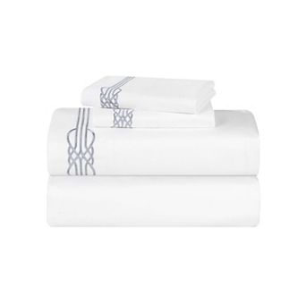 SUPERIOR Moon Lawn Cotton Gold Embroidered Deep Pocket Sheet Set