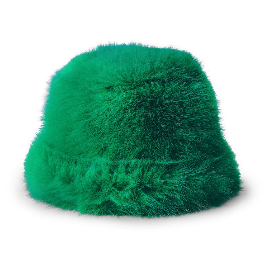 By Anthropologie Lucky Zone Faux-Fur Bucket Hat Green NEW Lucky Zone Wild Faux-Fur Bucket Hat | Anthropologie main image 2