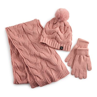 Women's Nanette Lepore Scarf, Gloves, and Hat 3-Piece Set