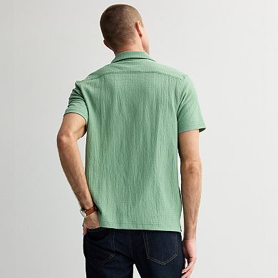 Men's Apt. 9 Short Sleeve Rayon Camp Collar Solid Shirt