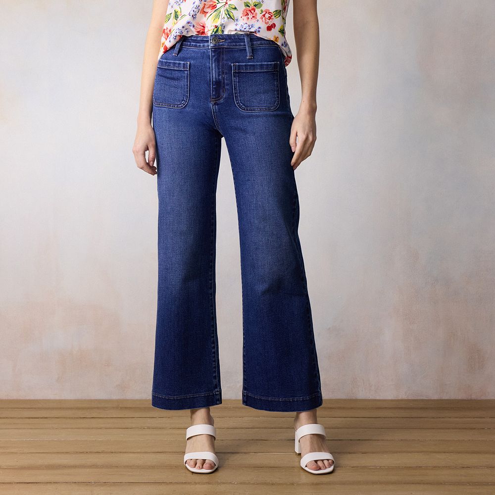 Petite LC Lauren Conrad Super High Rise Wide Leg Jeans
