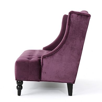 Christopher Knight Home Leora Traditional Tufted Velvet Wingback Loveseat