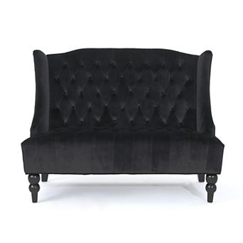 Christopher Knight Home Leora Traditional Tufted Velvet Wingback Loveseat