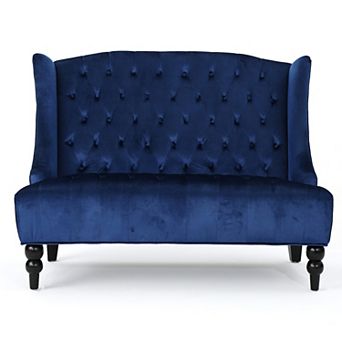 Christopher Knight Home Leora Traditional Tufted Velvet Wingback Loveseat