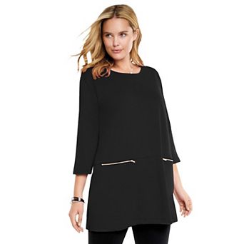 Woman Within Plus Size Zipper Pocket Tunic