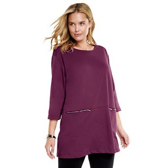 Woman Within Plus Size Zipper Pocket Tunic