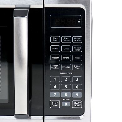 Black + Decker 700W Digital Microwave Oven With Turntable in Stainless Steel
