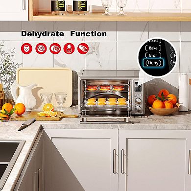 Galanz 1.1 Cu Ft Digital Toaster Oven and Air Fryer in Silver
