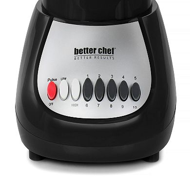 Better Chef 10 Speed 350 Watt Glass Jar Blender in Black