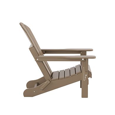 Westintrends 3-piece Classic Adirondack Chair With Ottoman And Side Table Set