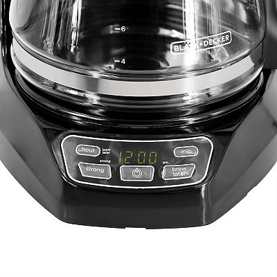 BLACK+DECKER 12-Cup Programmable Coffee Maker with Vortex Technology in  Black