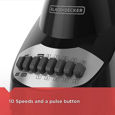 Black and Decker 5 Cup 10 Speed 550 Watt Glass Jar Blender in Black