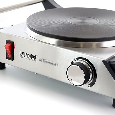 Better Chef Portable Stainless Steel Solid Element Single Electric Burner