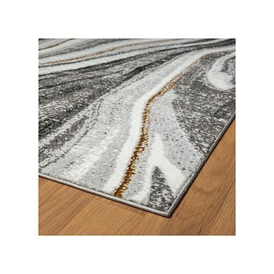 Luxe Weavers Marble Patterned Abstract Swirl Area Rug