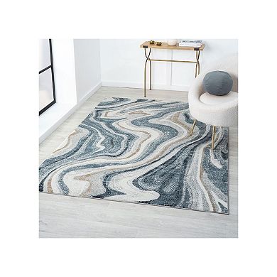 Luxe Weavers Marble Patterned Abstract Swirl Area Rug