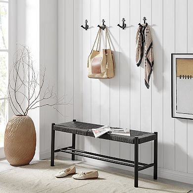 4 Piece Black Cast Iron Anchor Two-prong Decorative Wall Sculpture Figure Utility Double Hook Set