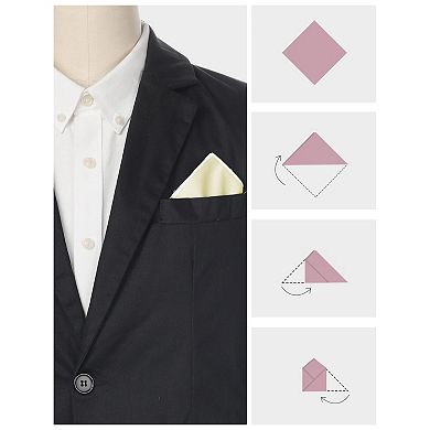 Men's Velvet Self Fold Solid Color Pocket Square for Suit Formal