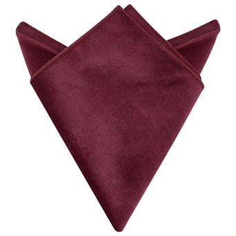 Men's Velvet Self Fold Solid Color Pocket Square for Suit Formal