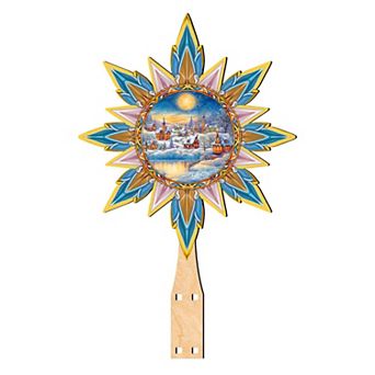 Christmas Village Star Tree Topper Wooden Decor by G. Debrekht