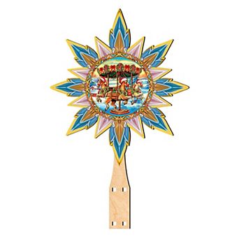 Christmas Carousel Star Tree Topper Wooden Decor by G. Debrekht