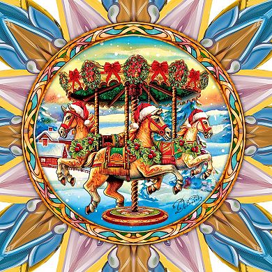 Christmas Carousel Star Tree Topper Wooden Decor by G. Debrekht
