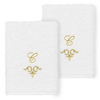 Linum Home Textiles Turkish Cotton Monica 2 pc Embellished Washcloth Set