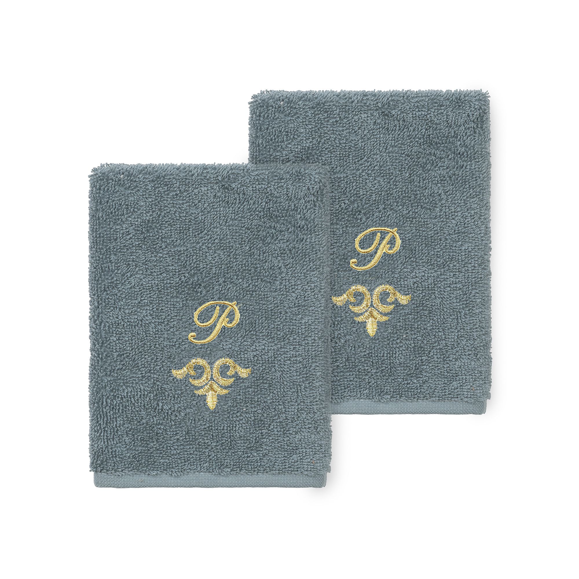 Linum Home Textiles Turkish Cotton Monica 2-Piece Embellished Washcloth Set