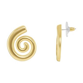 Emberly Polished Swirl Stud Earrings