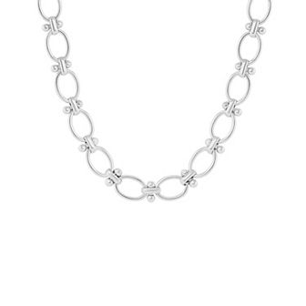 Emberly Polished Oval Knot Link Chain Necklace
