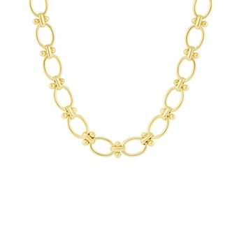Emberly Polished Oval Knot Link Chain Necklace