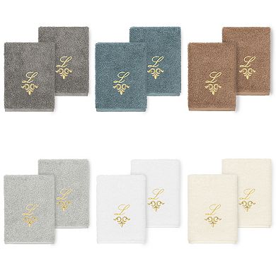 Linum Home Textiles Turkish Cotton Monica 2-Piece Embellished Washcloth Set