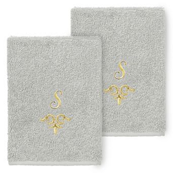 Linum Home Textiles Turkish Cotton Monica 2 pc Embellished Washcloth Set