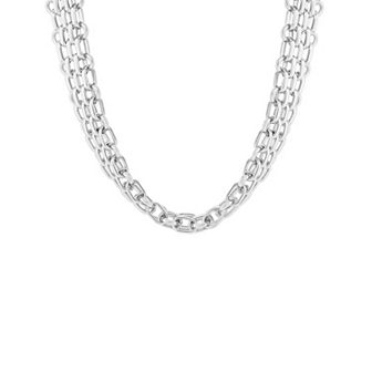 Emberly Polished Mesh Multi Link Necklace