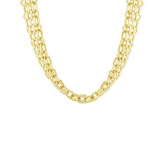 Emberly Polished Mesh Multi Link Necklace